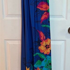 Nina Leonard Blue and Green Maxi Skirt